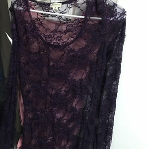 Long sleeve lace purple